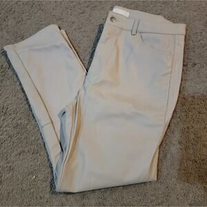 Women's Beige H&M Leather Straight Leg Pants Sz 12